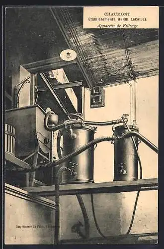AK Chaumont, Établissements Henri Lacaille, Appareils de Filtrage