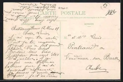 AK Châteauvillain /Haute-Marne, Le Moulin Bas et la rivière avec pêcheurs