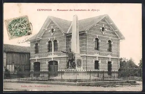 AK Ceffonds, Monument des Combattants de 1870-71