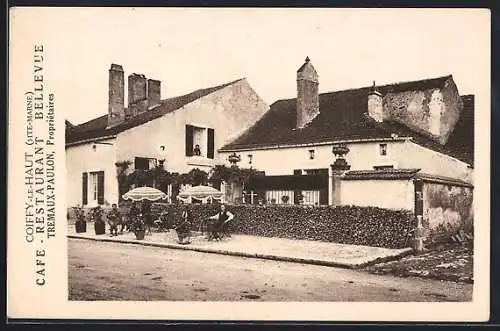 AK Coiffy-le-Haut /Hte-Marne, Café-Restaurant Bellevue, Trémaxaudon, propriétaires
