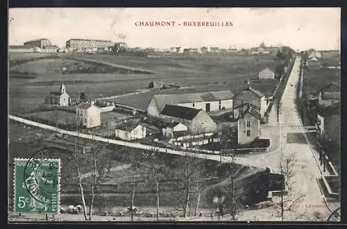 AK Chaumont-Buxereuilles, Vue sur Buxereuilles et la route principale