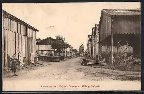 AK Sommevoire, Usines Durenne, Allée principale