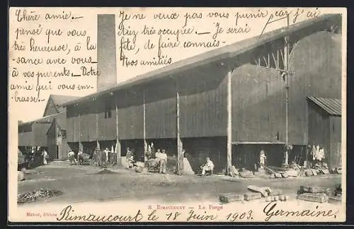 AK Rimaucourt, La Forge avec ouvriers au travail