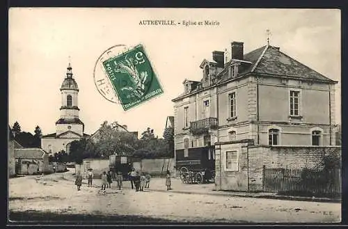AK Autreville, Église et Mairie
