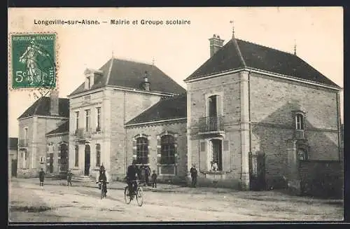 AK Longeville-sur-Aisne, Mairie et Groupe scolaire
