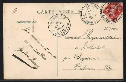 AK Malroy /Meuse, Établissement avec groupe de personnes devant le bâtiment