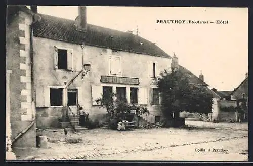 AK Prauthoy /Hte-Marne, Hôtel dans la place centrale