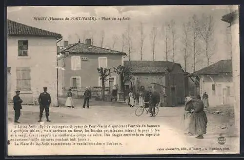 AK Wassy /Pont-Varin, Place du 24-Août avec habitants et scène de rue animée