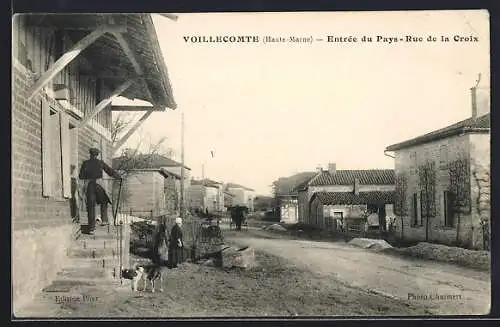 AK Voillecomte /Haute-Marne, Entrée du Pays, Rue de la Croix