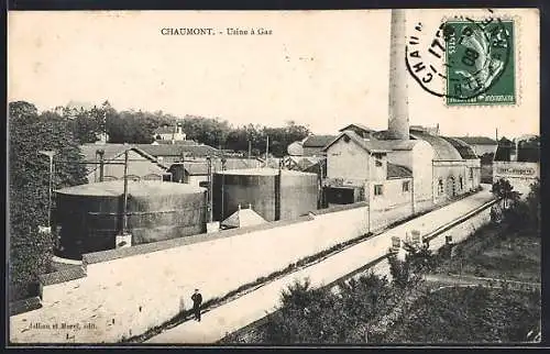 AK Chaumont, Usine à gaz et chemin longeant les réservoirs