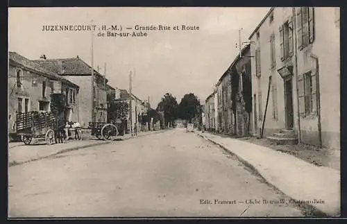 AK Juzennecourt /H.-M., Grande-Rue et Route de Bar-sur-Aube