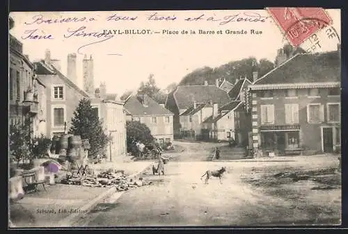 AK Fayl-Billot, Place de la Barre et Grande Rue