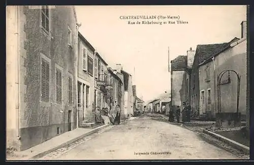 AK Chateauvillain /Hte-Marne, Rue de Richebourg et Rue Thiers