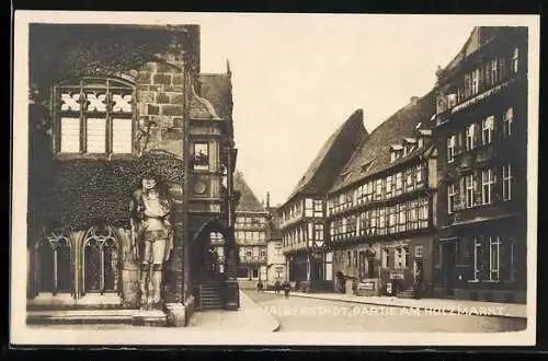 AK Halberstadt, Strassenpartie am Holzmarkt