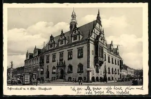 AK Schönebeck / Elbe, Rathaus mit Gasthaus Ratskeller