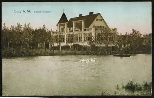 AK Burg / Anhalt, Etablissement Seeschlösschen