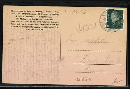 AK Mahlow, Blick auf das Priessnitzhaus