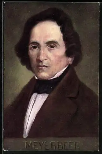 AK Portrait von Giacomo Meyerbeer, Komponist