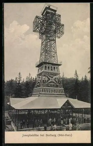 AK Stolberg / Harz, Strasse am Gasthaus Josephshöhe