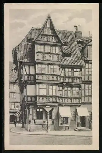 AK Halberstadt, Der Stelzfuss, altes Haus am Holzmarkt