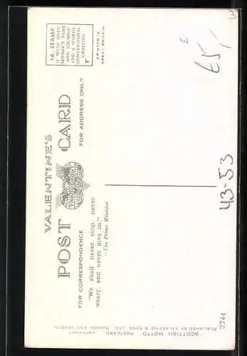 AK For Auld Lang Syne, Schotte und Schottinnen bei einem Volkstanz