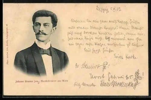AK Johann Strauss Jun., Musikdirektor aus Wien im Porträt