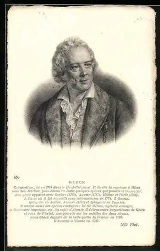 Künstler-AK Compositeur Gluck, né en 1814 dans le Haut-Palatinat
