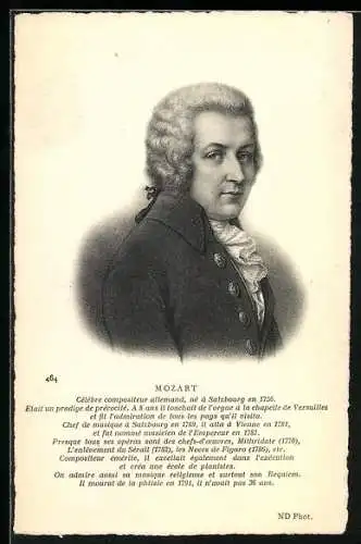 Künstler-AK Komponist Mozart im Porträt