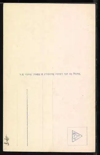 Künstler-AK Franz Schubert auf einem Stuhl mit Buch