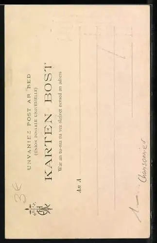 AK Chansonnier Théodore Botrel interprétant la poésie Ah! la Mer