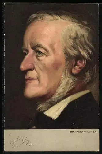 Lithographie Richard Wagner, Profilportrait des Komponisten