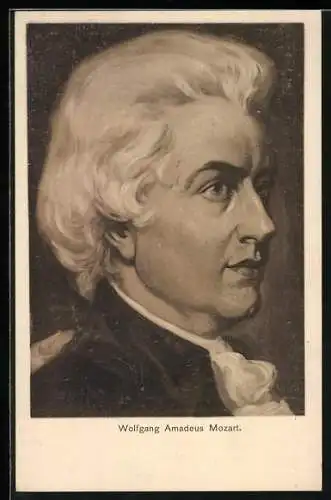 Künstler-AK Wolfgang Amadeus Mozart im Profil