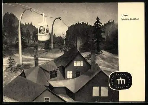 AK Unser Sandmännchen fährt Seilbahn
