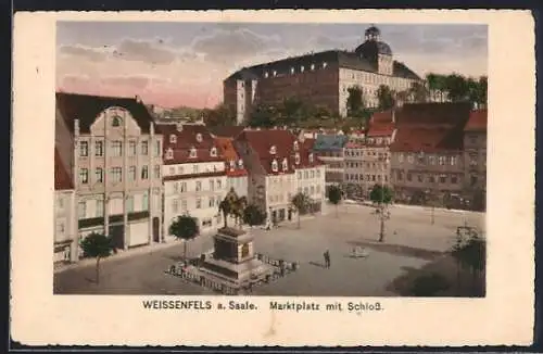 AK Weissenfels a. Saale, Marktplatz mit Schloss