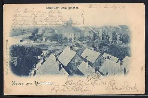 AK Havelberg, Stadtansicht vom Dom gesehen