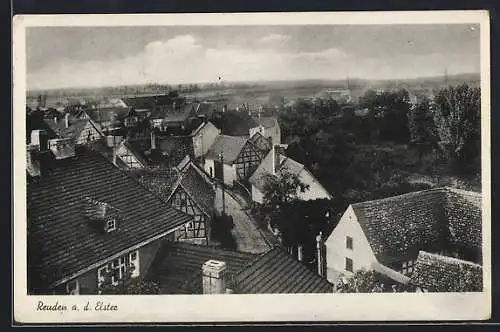 AK Reuden a. d. Elster, Ortsansicht mit Fachwerkhäusern