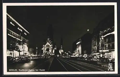 AK Berlin-Charlottenburg, Kurfürstendamm bei Nacht