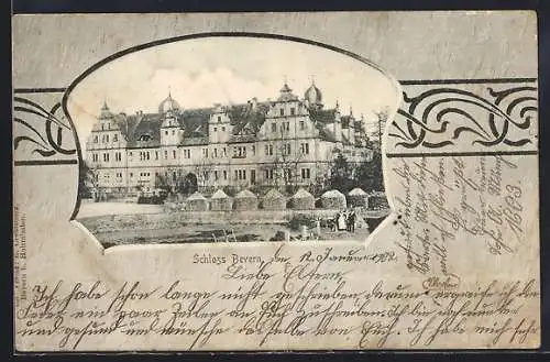 AK Bevern / Holzminden, Schloss Bevern im Passepartout