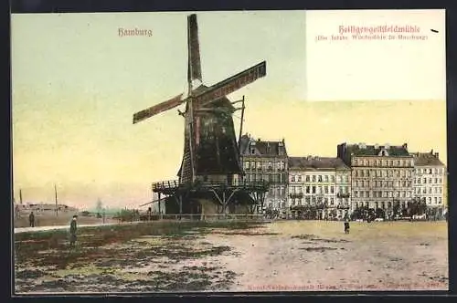 AK Hamburg-St.Pauli, Heiligengeistfeldmühle, letzte Windmühle Hamburgs