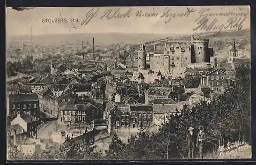 AK Stolberg /Rhl., Gesamtansicht, Burg Stolberg