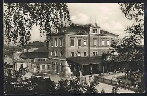 AK Riesa a. d. Elbe, Bahnhof