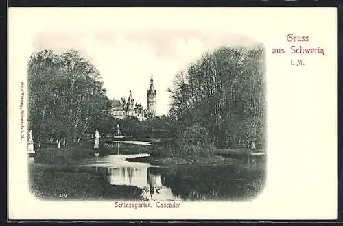 AK Schwerin i. M., Schlossgarten, Cascaden