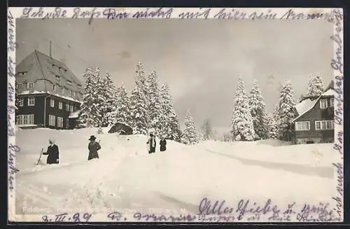 AK Feldberg /bad. Schwarzwald, Hotel und Pension Hebelhof, Winterlandschaft