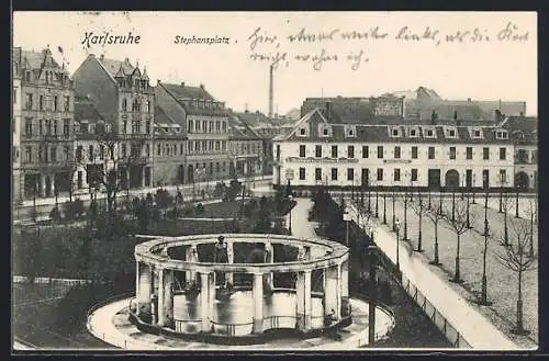 AK Karlsruhe, Stephansplatz mit Gasthaus zur goldenen Krone