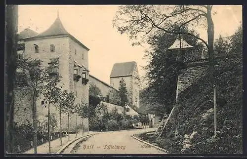 AK Hall, Schiedweg, Stadtmauer, Turm