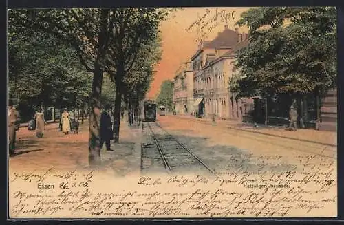 AK Essen, Kettwiger Chaussee, Strassenbahn