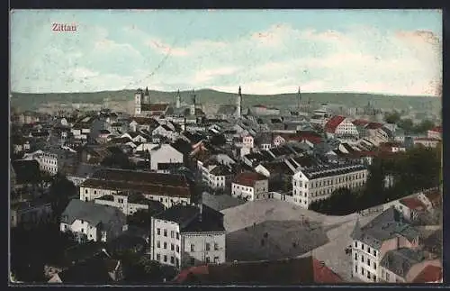 AK Zittau, Stadtansicht