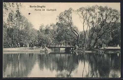 AK Berlin-Steglitz, Partie im Stadtpark