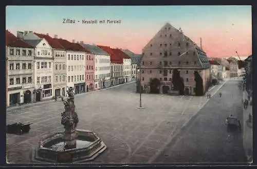 AK Zittau, Neustadt mit Marstall