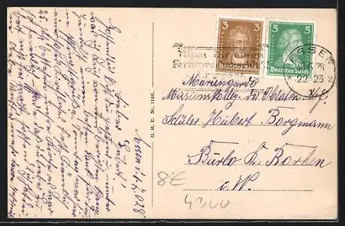 AK Essen, Hauptbahnhof, Stadt-Saalkirche, Krupp`sches Bootshaus